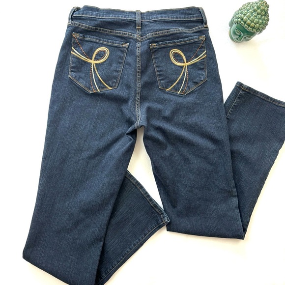 NYDJ Mariyln Dark Wash Lift Tuck Stretch Slimming Straight Jeans Size 10 - Picture 7 of 16